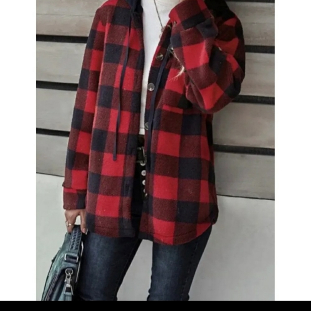Buffalo Plaid Fleece Shacket - Picture 5 of 5